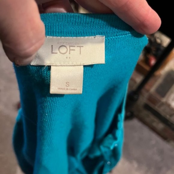 Loft Turquoise Cardigan Small - Picture 2 of 2